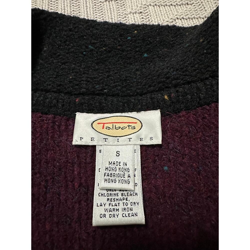 Talbots Fall Color Block Wool Duster Cardigan Siz… - image 3